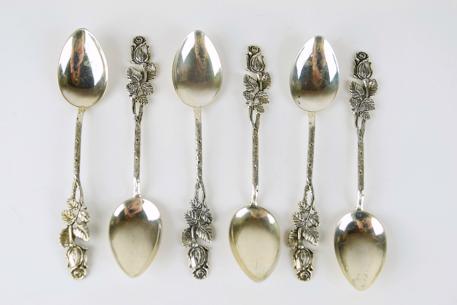 German Coin Silver (835) Demitasse Spoons and Serving Pieces