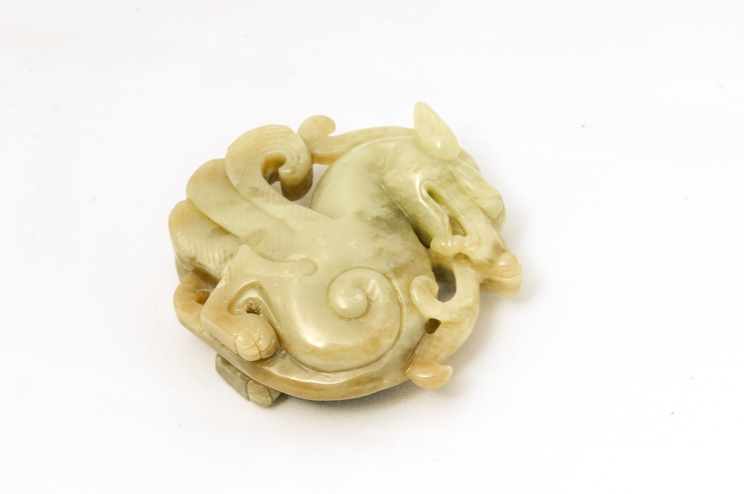Nephrite Jade Dragon Figurine and Pendant