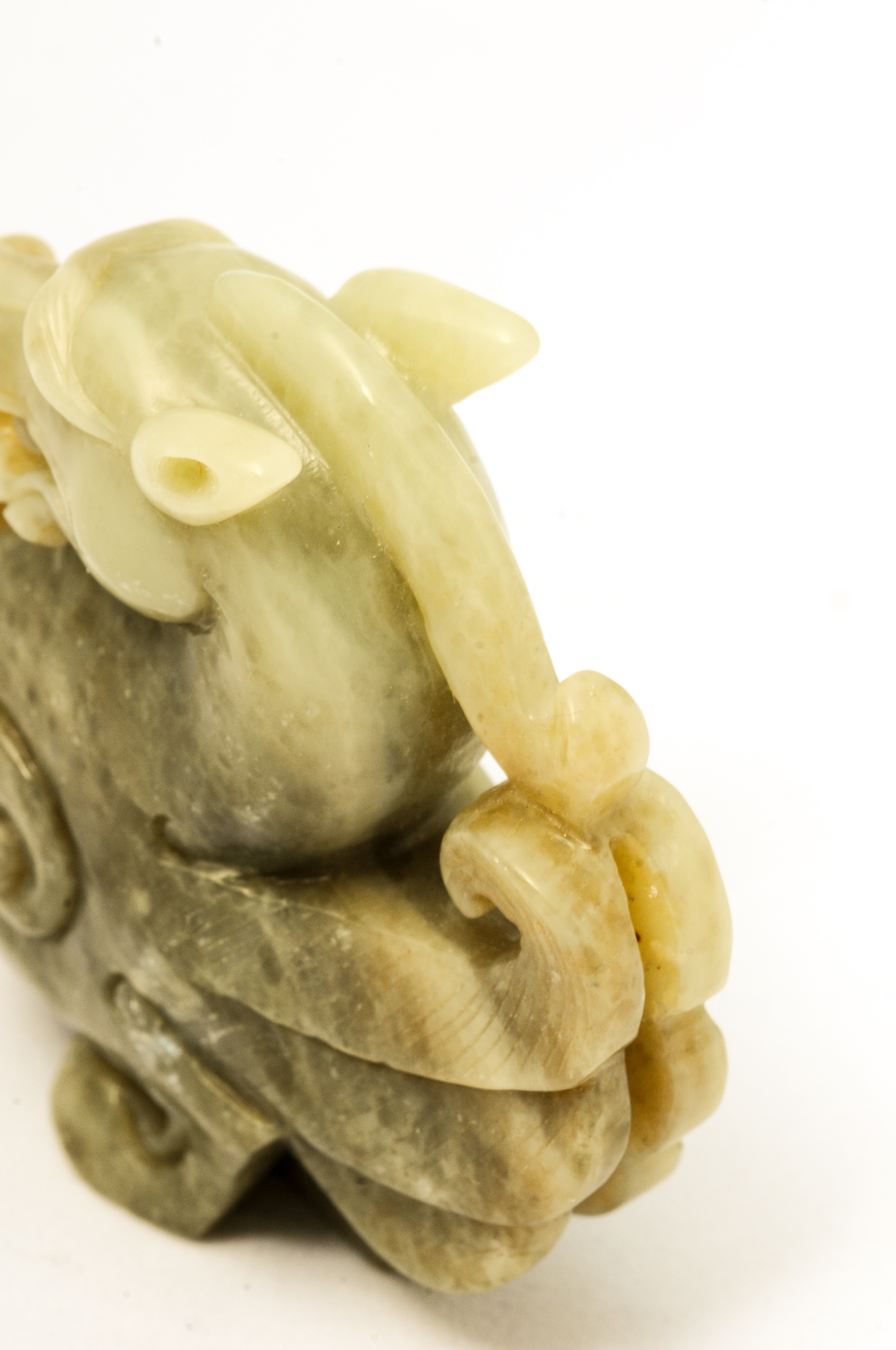 Nephrite Jade Dragon Figurine and Pendant