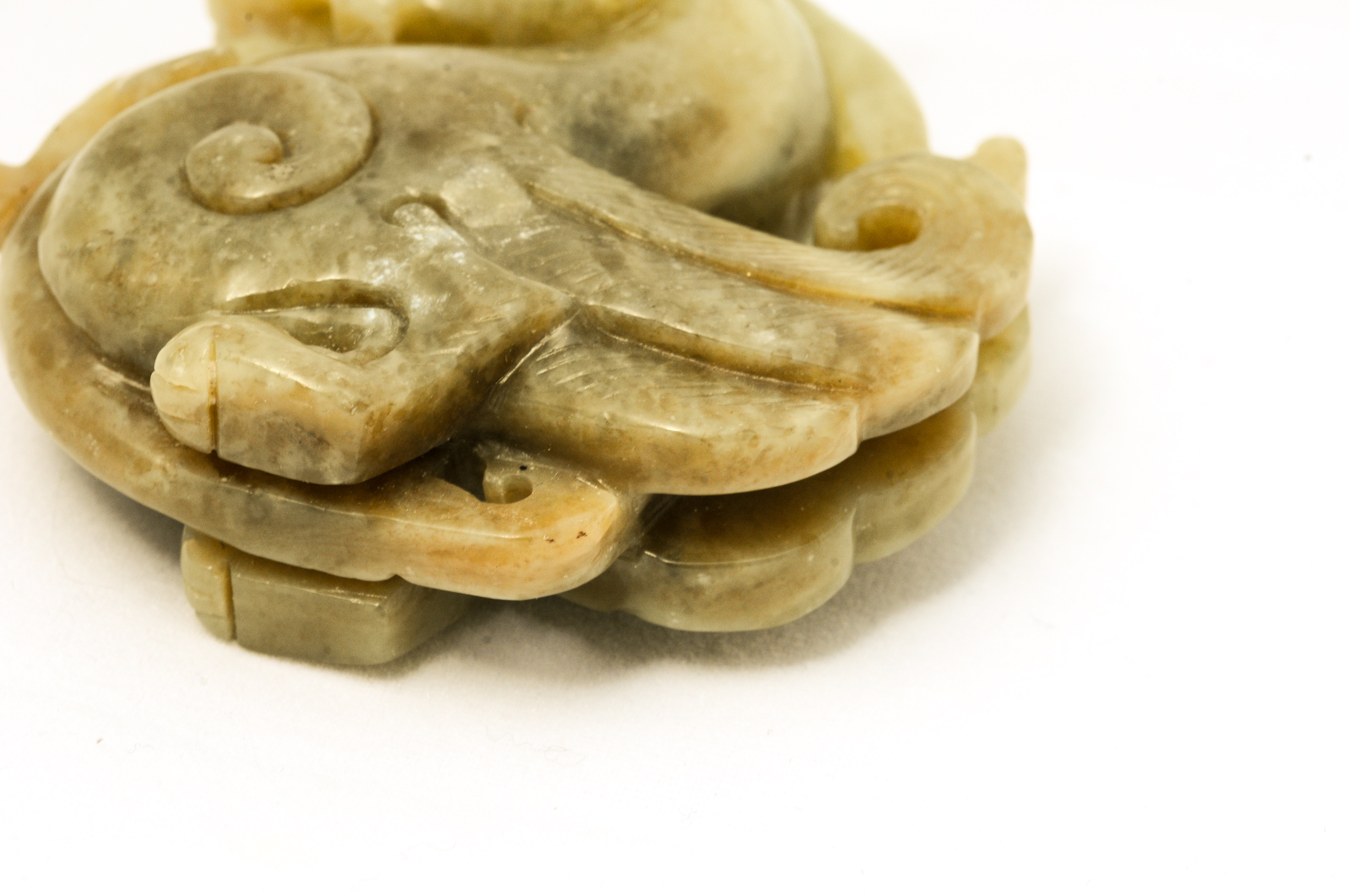 Nephrite Jade Dragon Figurine and Pendant