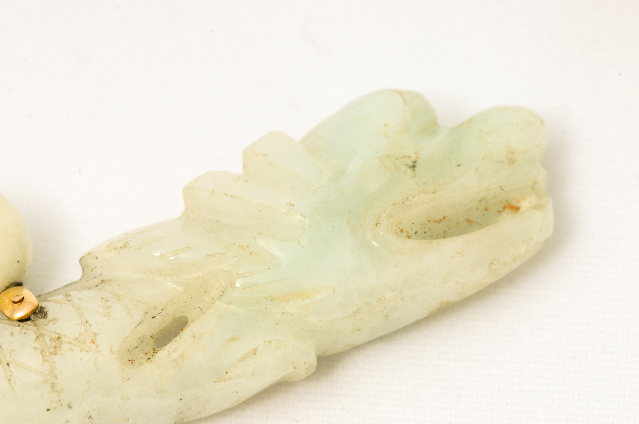 Nephrite Jade Dragon Figurine and Pendant