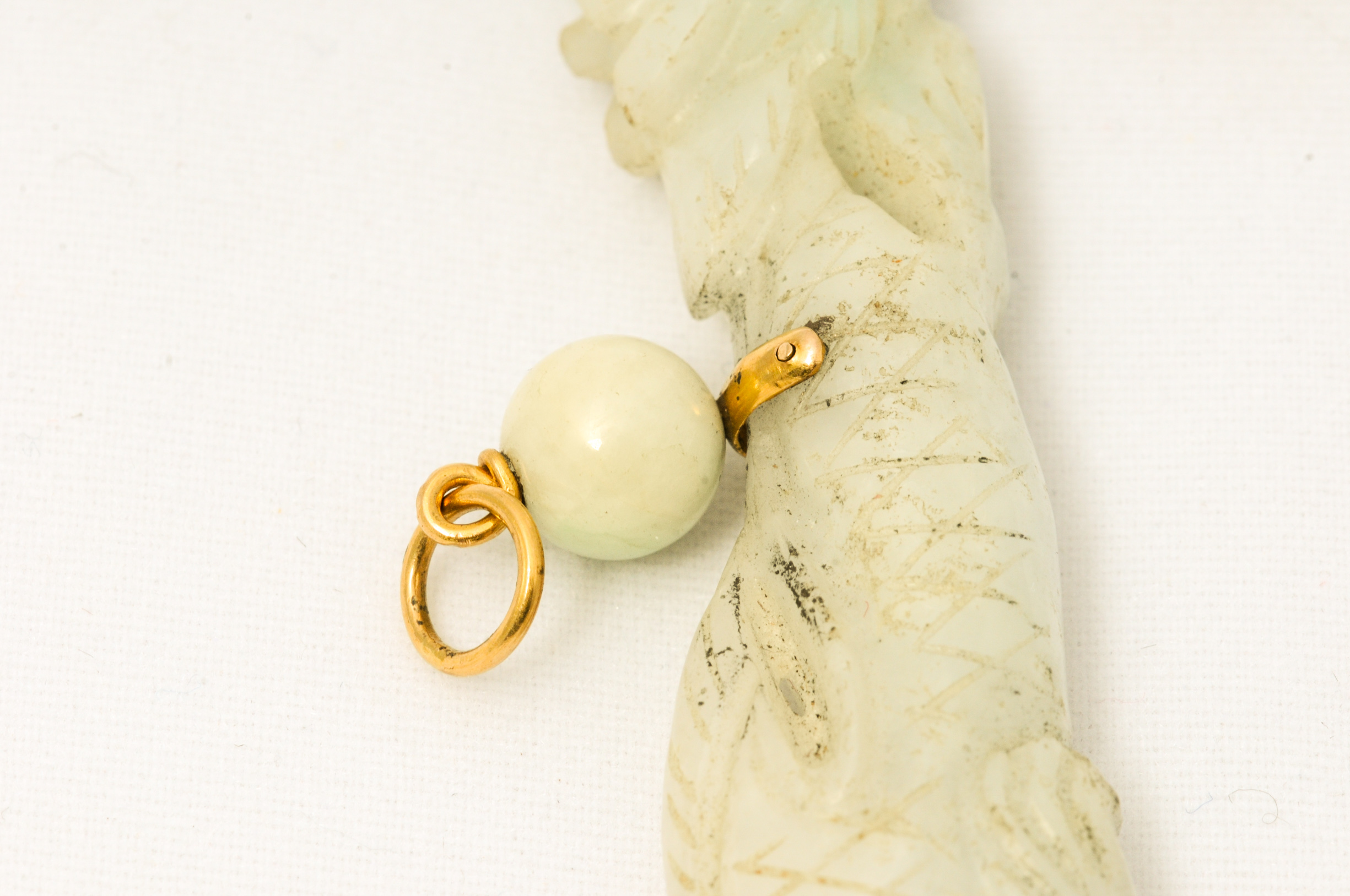 Nephrite Jade Dragon Figurine and Pendant