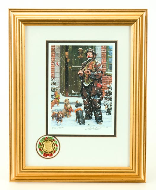 Pair of Weary Willie Christmas Offset Lithographs