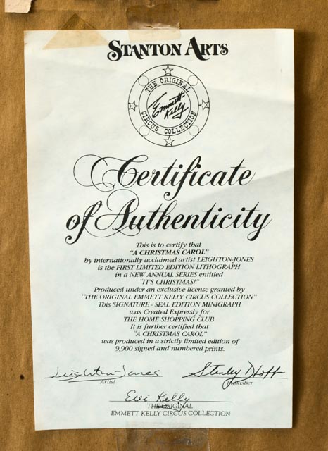 Pair of Weary Willie Christmas Offset Lithographs