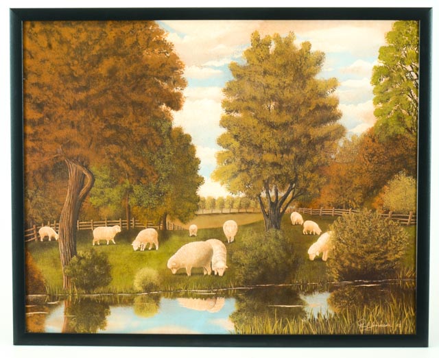 Pair of Paul Jamieson Folk Art Prints