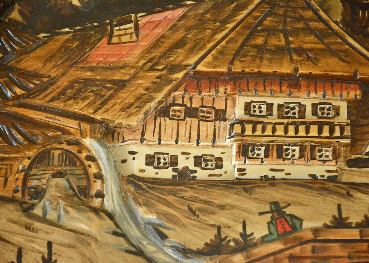 Vintage German Carved 3D Coffee Table