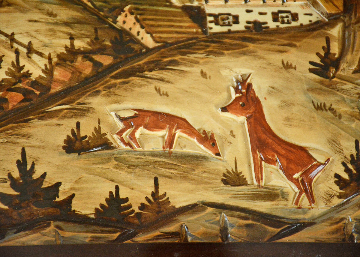 Vintage German Carved 3D Coffee Table