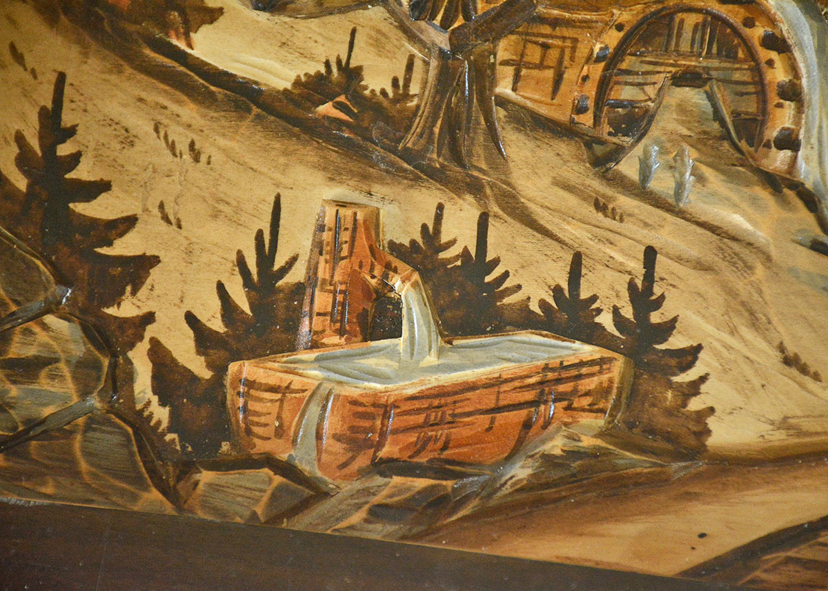 Vintage German Carved 3D Coffee Table