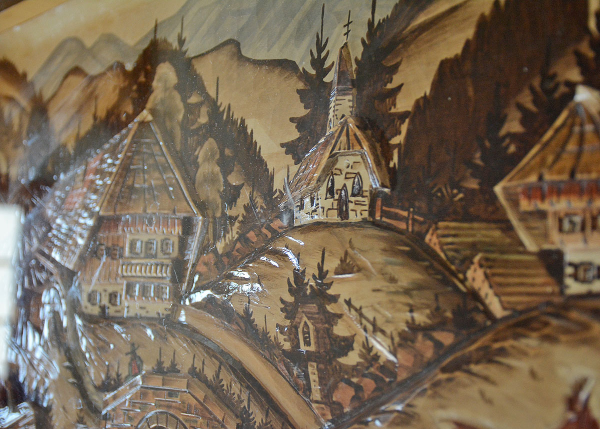 Vintage German Carved 3D Coffee Table