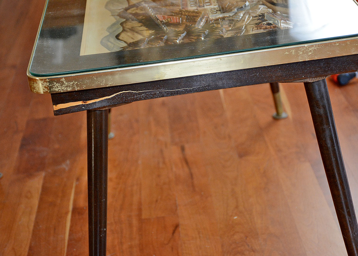 Vintage German Carved 3D Coffee Table