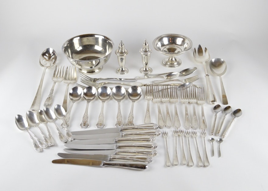 Silverplate Flatware and Weighted Silver Serveware