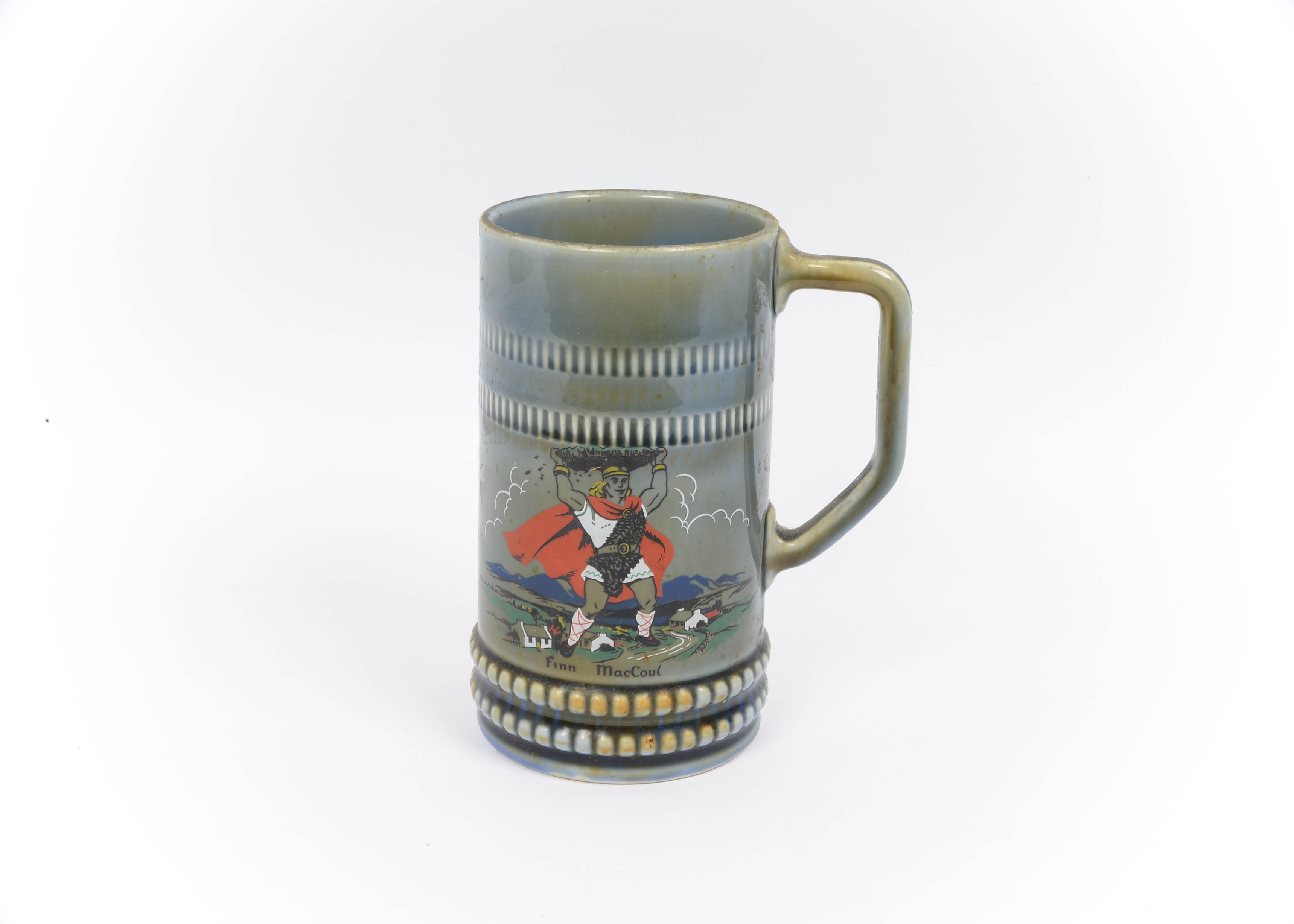 Vintage Irish Porcelain Finn MacCoul Tall Beer Stein Mug Tankard