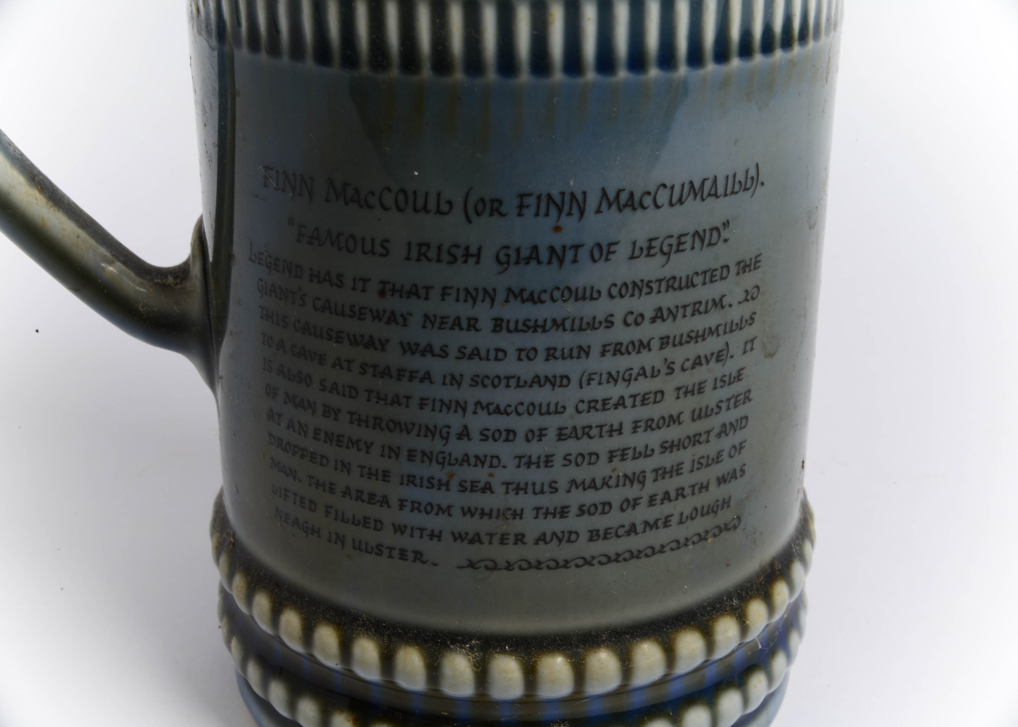 Vintage Irish Porcelain Finn MacCoul Tall Beer Stein Mug Tankard