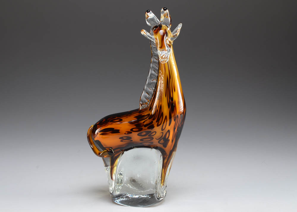 Hand Fused Dynasty Gallery Art Glass Giraffe