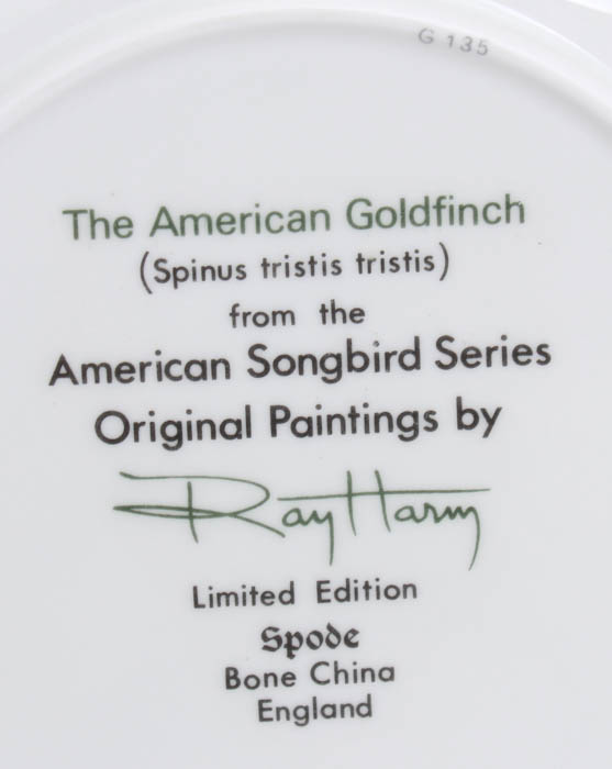Ray Harm Spode American Songbirds Collector Plates