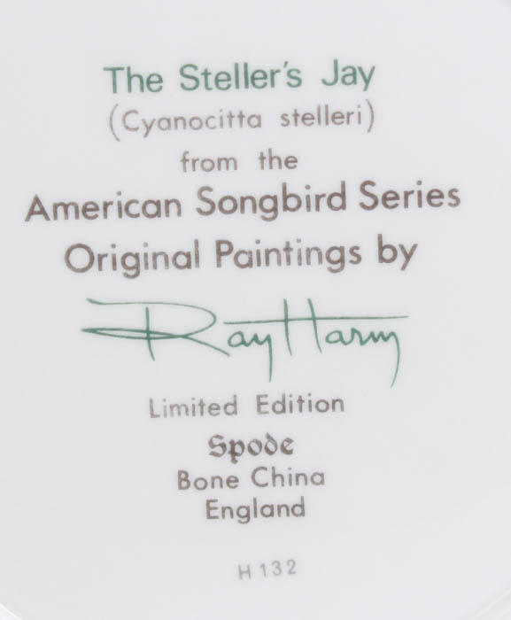 Ray Harm Spode American Songbirds Collector Plates