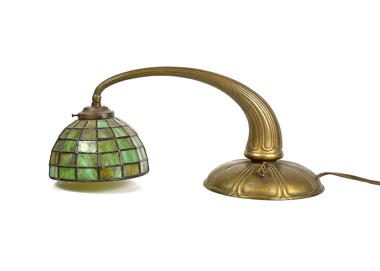 Antique Handel Art Glass Piano Lamp