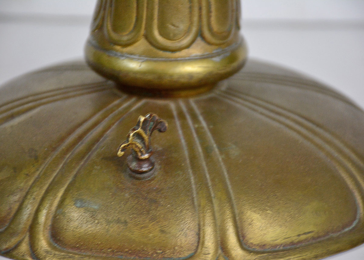 Antique Handel Art Glass Piano Lamp