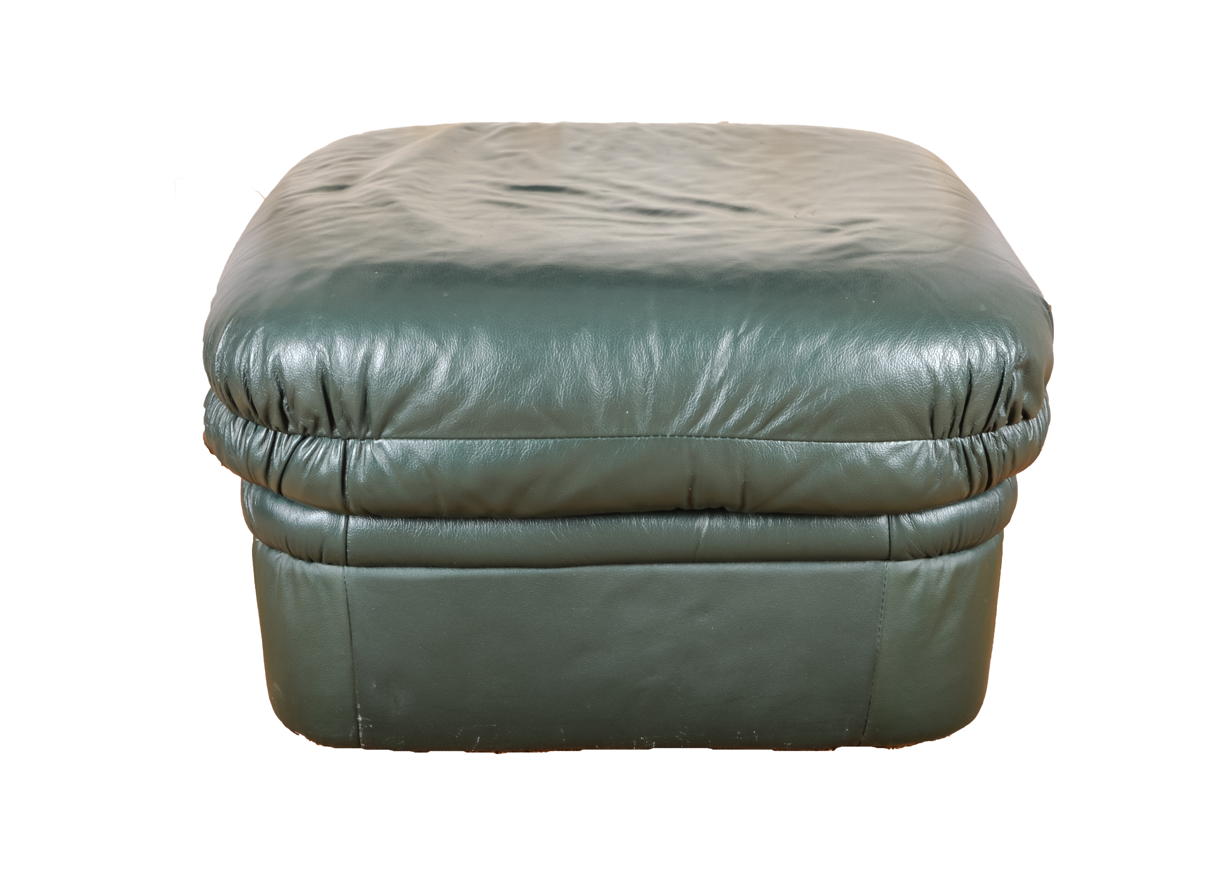 Green Leather Ottoman