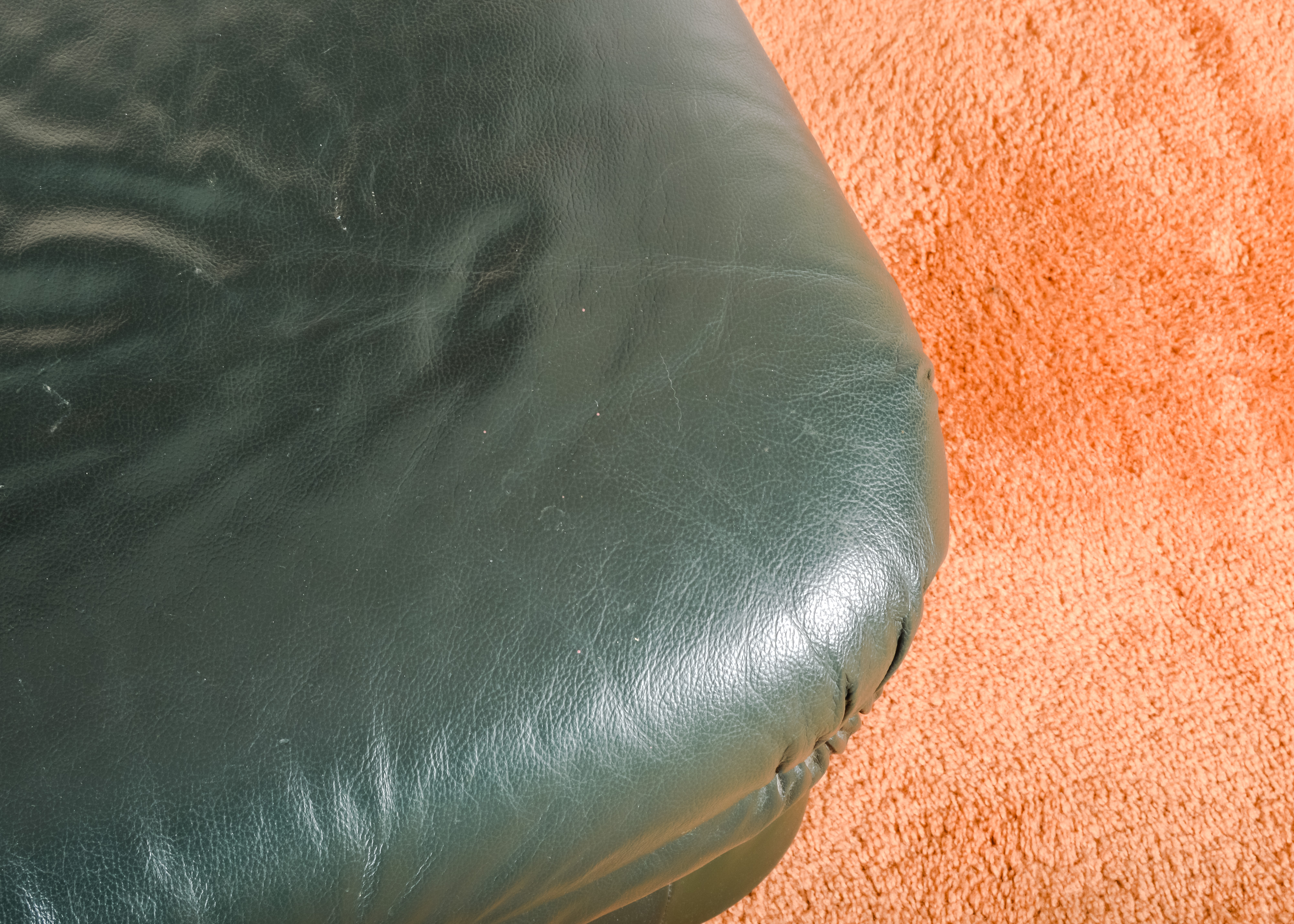Green Leather Ottoman