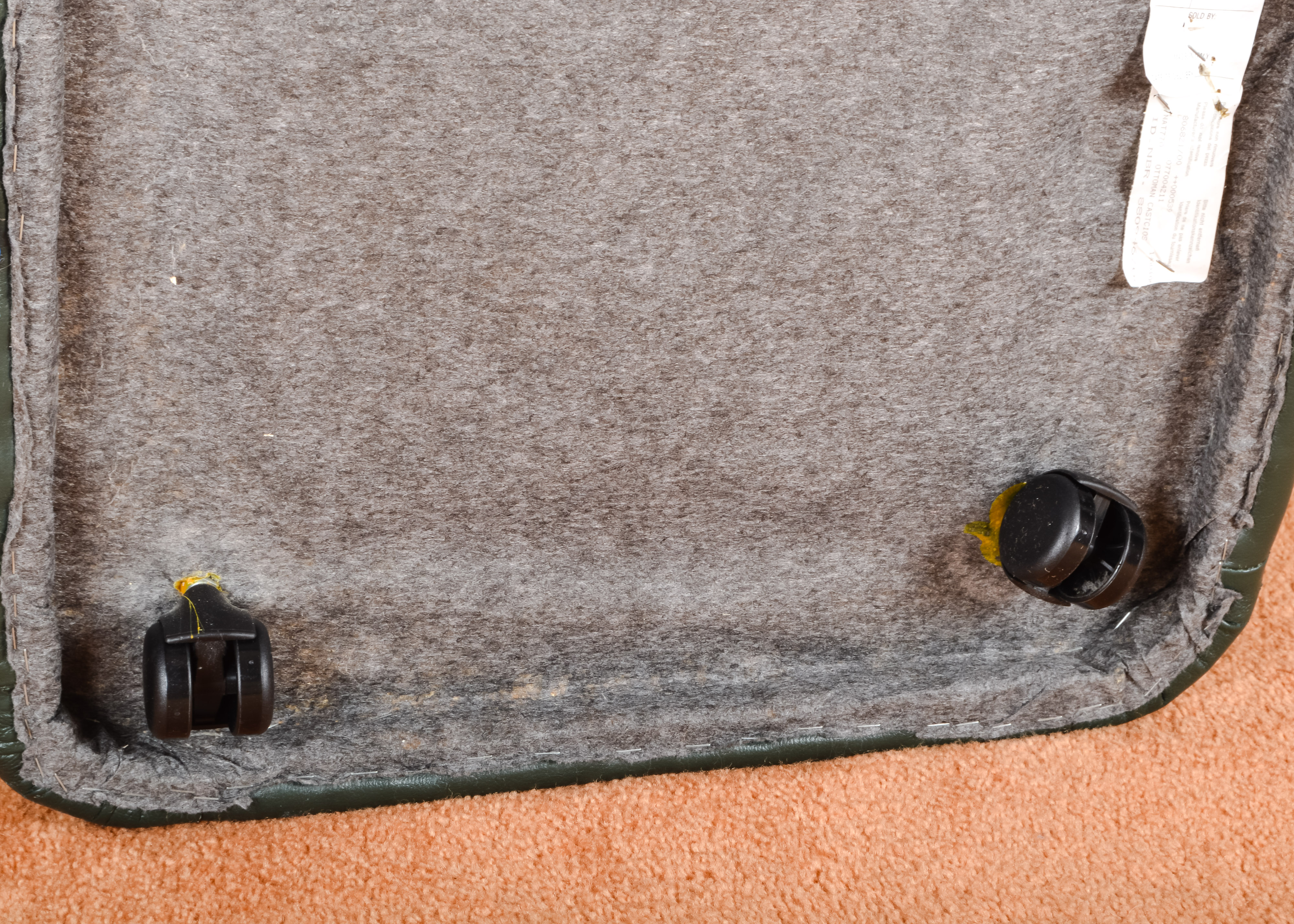 Green Leather Ottoman