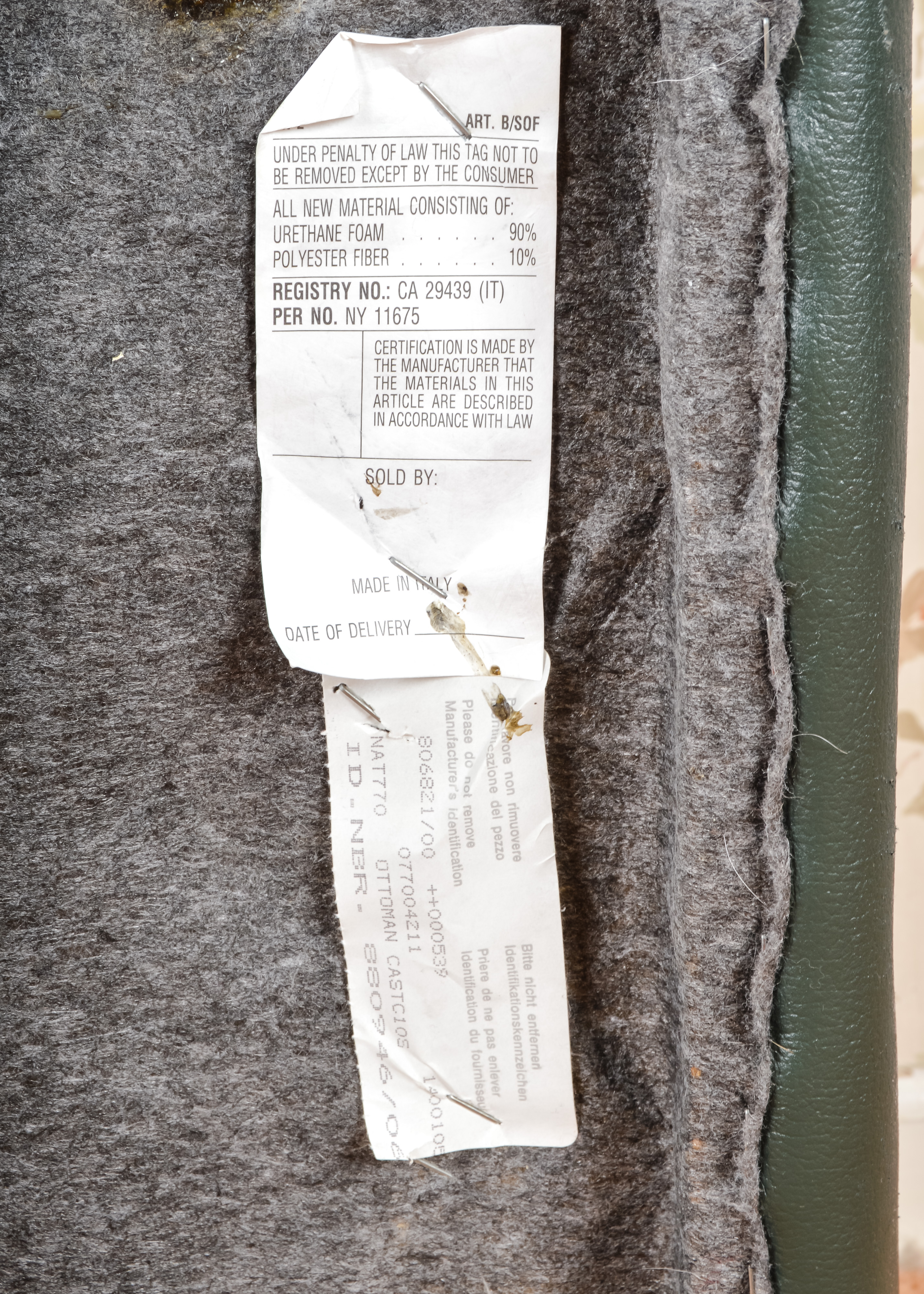 Green Leather Ottoman