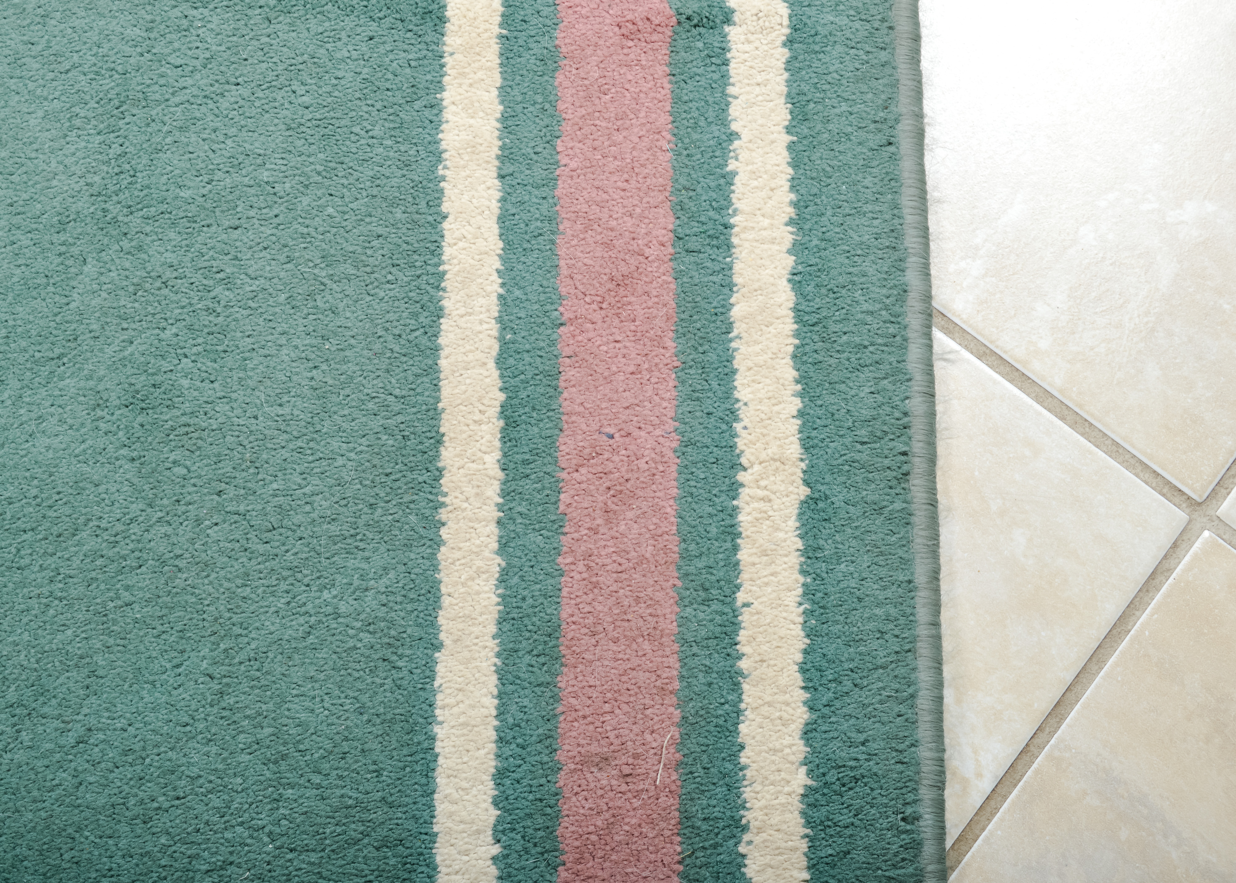 Jade Green and Mauve Small Area Rug