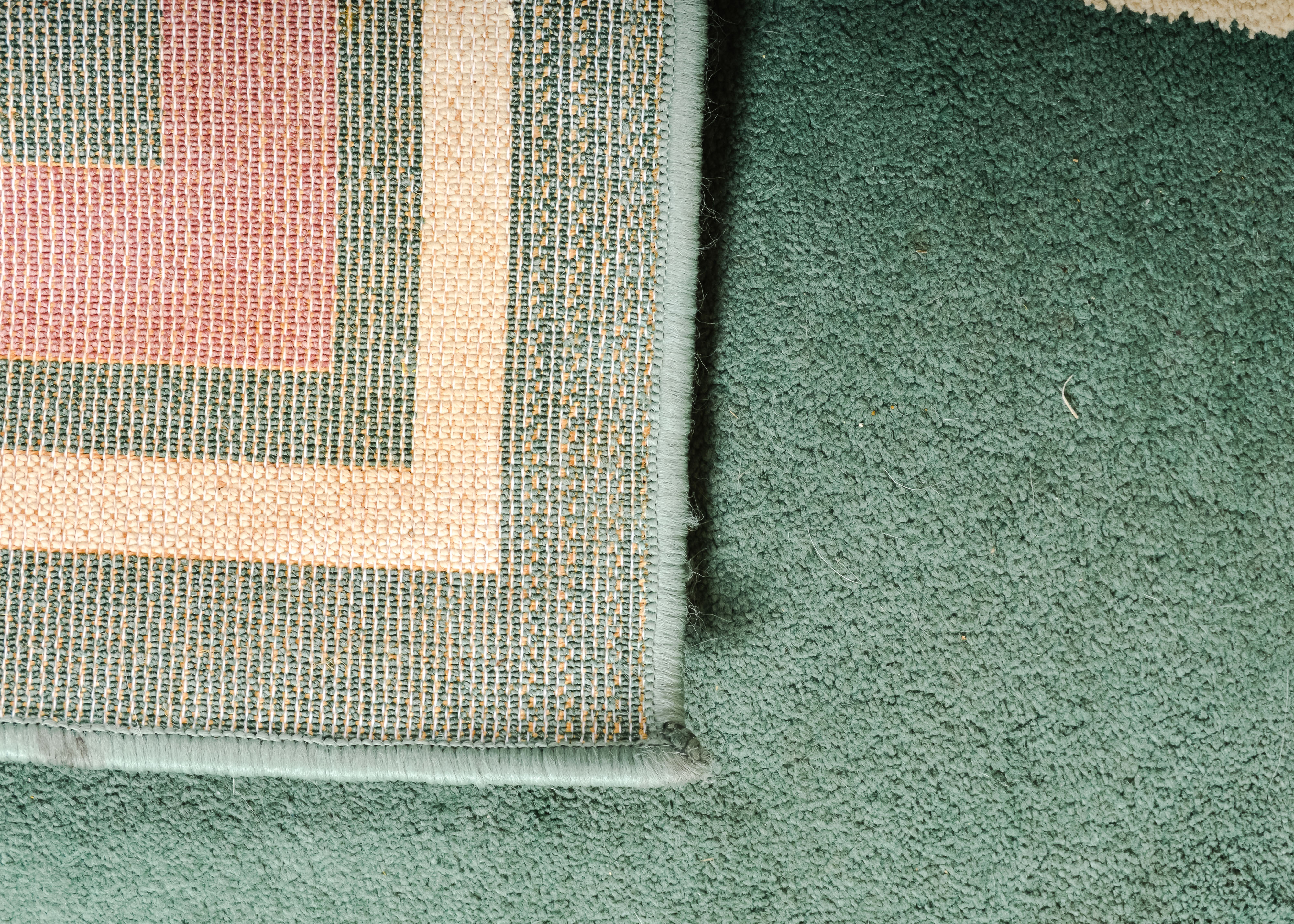 Jade Green and Mauve Small Area Rug