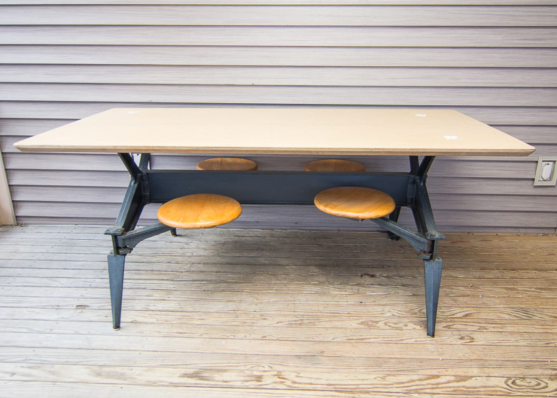 Wood and Cast Iron Picnic Table