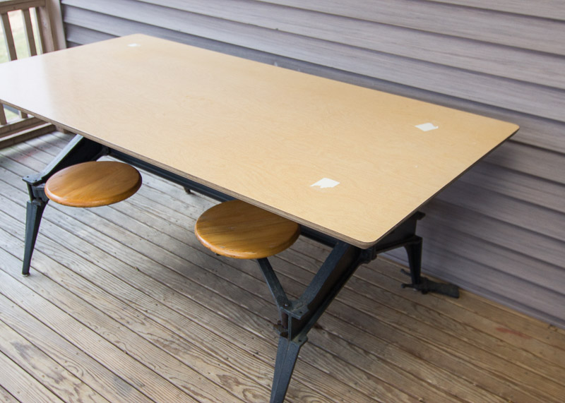 Wood and Cast Iron Picnic Table