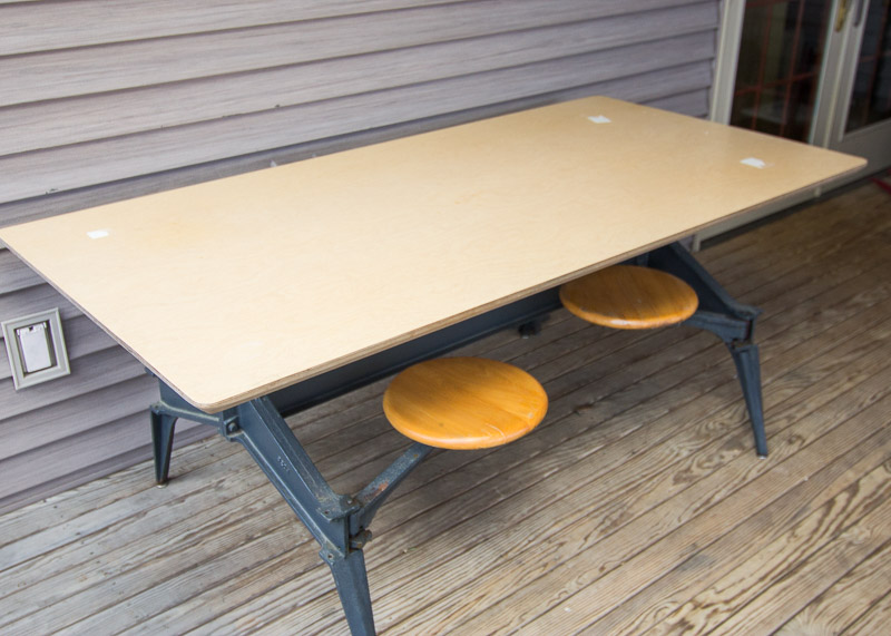 Wood and Cast Iron Picnic Table