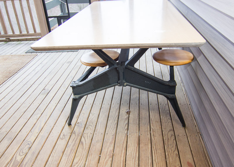 Wood and Cast Iron Picnic Table