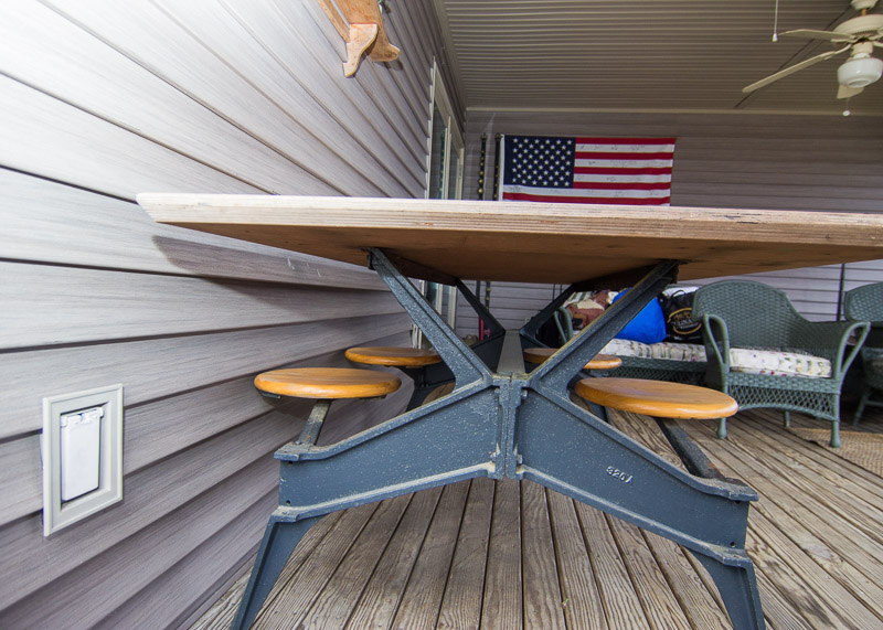 Wood and Cast Iron Picnic Table