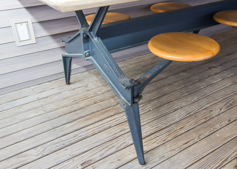 Wood and Cast Iron Picnic Table