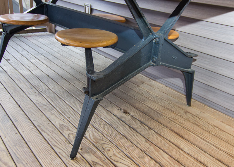 Wood and Cast Iron Picnic Table