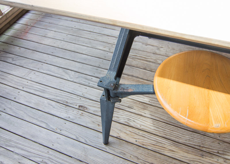 Wood and Cast Iron Picnic Table