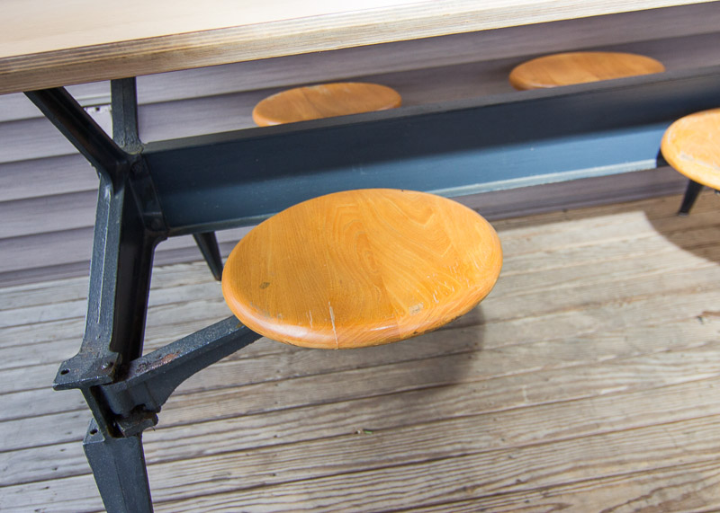 Wood and Cast Iron Picnic Table