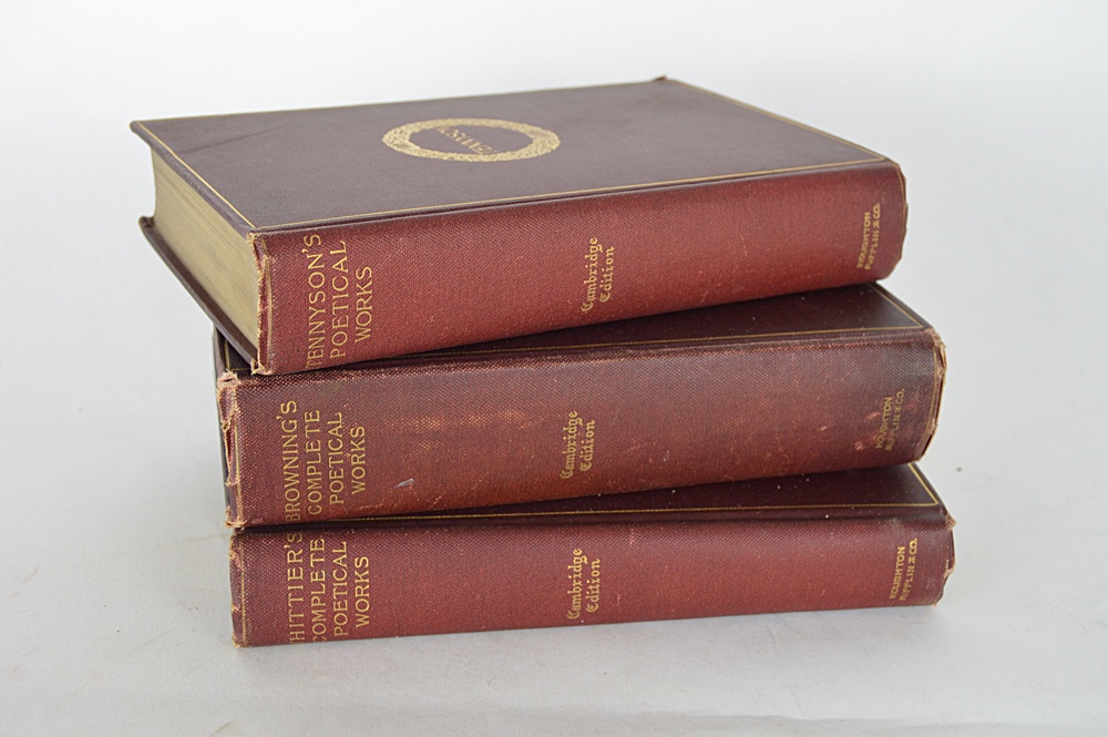 1890's Complete Poetical Works by Whittier, Tennyson, Browning