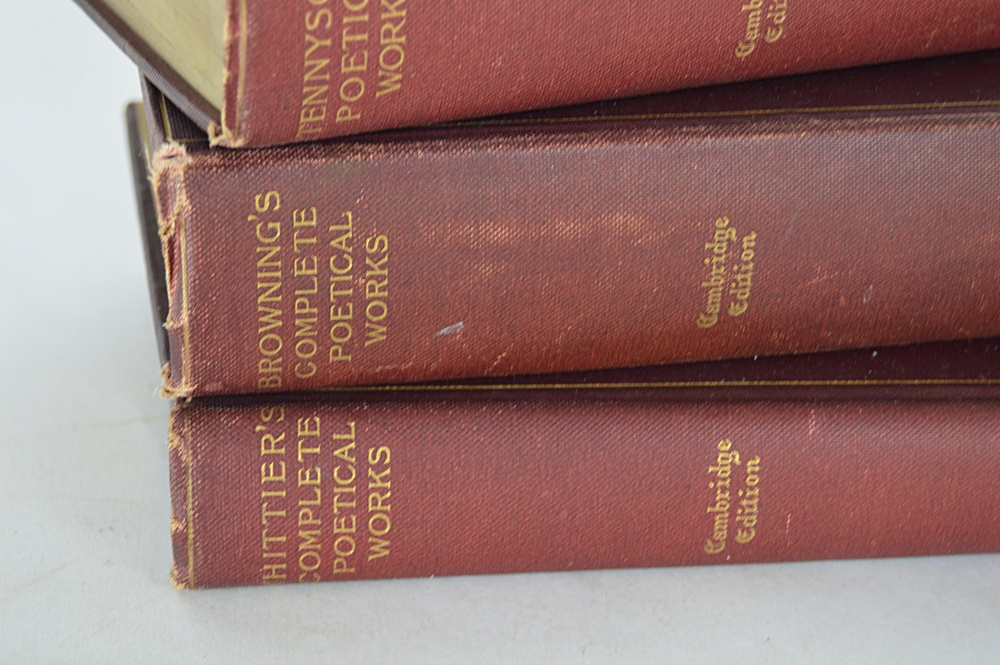 1890's Complete Poetical Works by Whittier, Tennyson, Browning