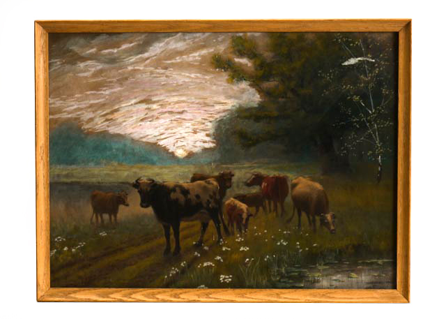 CB Drake Original Gouache Painting of Pastoral Scene