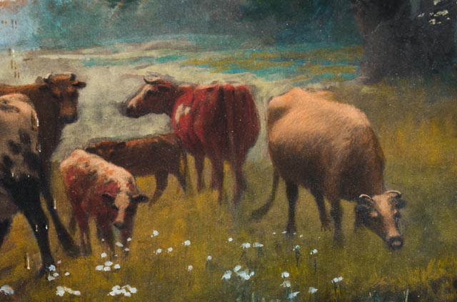 CB Drake Original Gouache Painting of Pastoral Scene