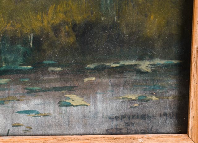 CB Drake Original Gouache Painting of Pastoral Scene