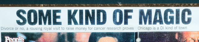 Framed Princess Diana's "The Royal Visit" Press Badges