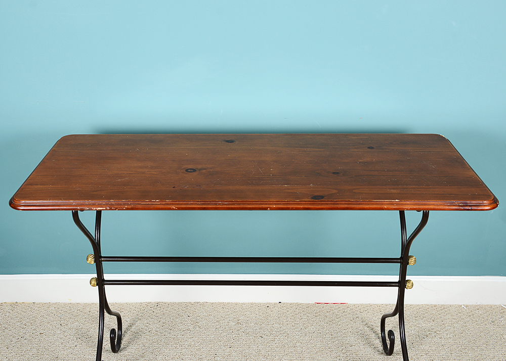 Rustic Pine Top Console Table