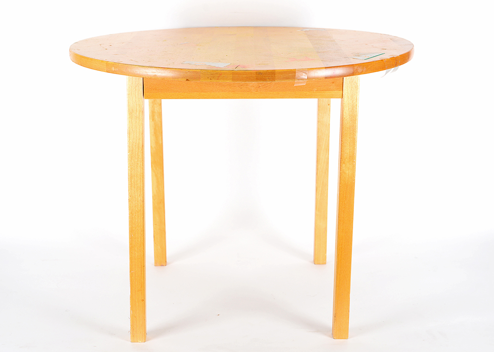 Natural Wood Children's Round Table and Chairs