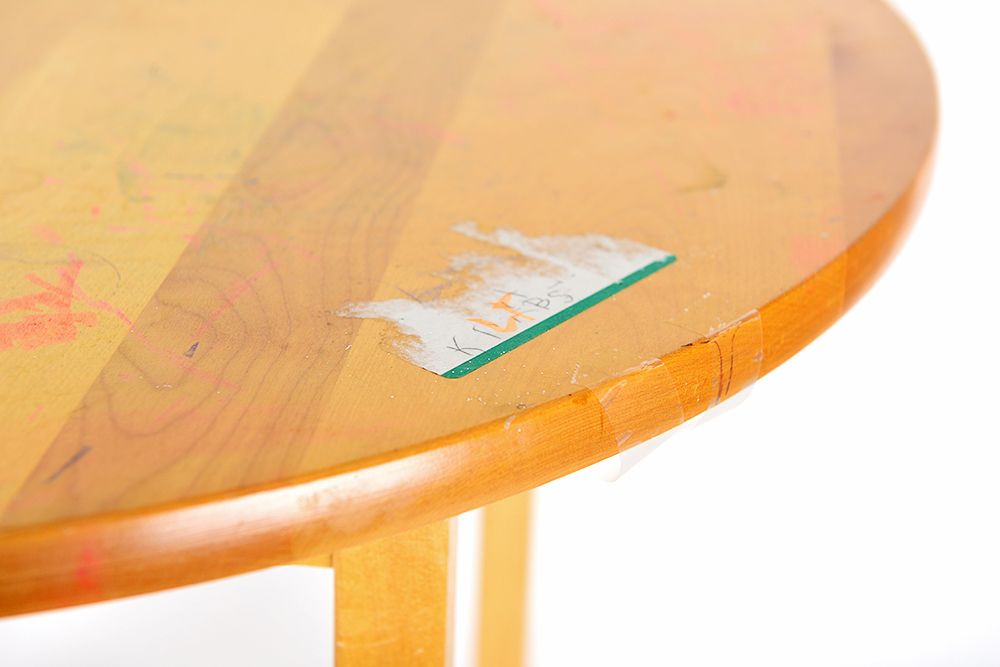 Natural Wood Children's Round Table and Chairs