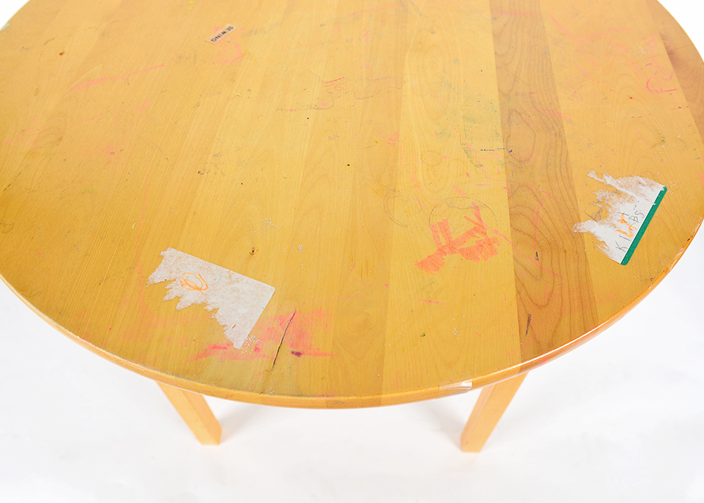 Natural Wood Children's Round Table and Chairs