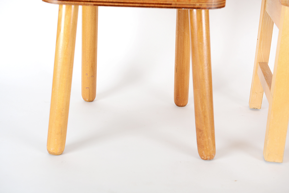 Natural Wood Children's Round Table and Chairs