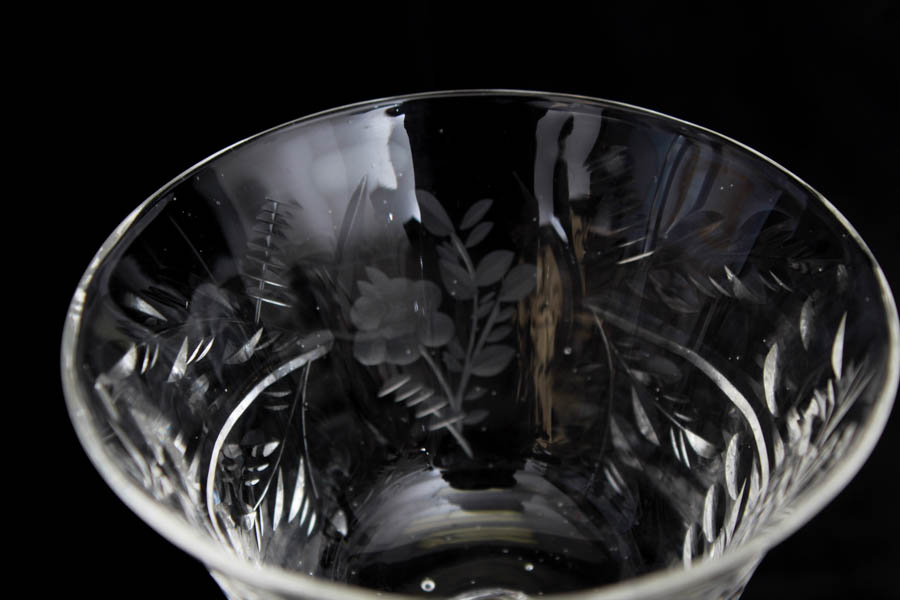 Set of Four Etched Glasses