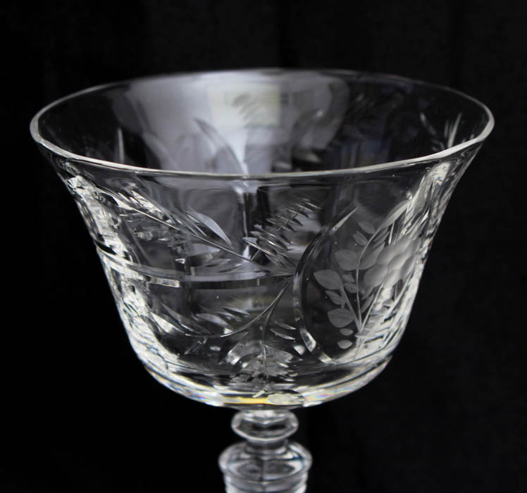 Set of Four Etched Glasses